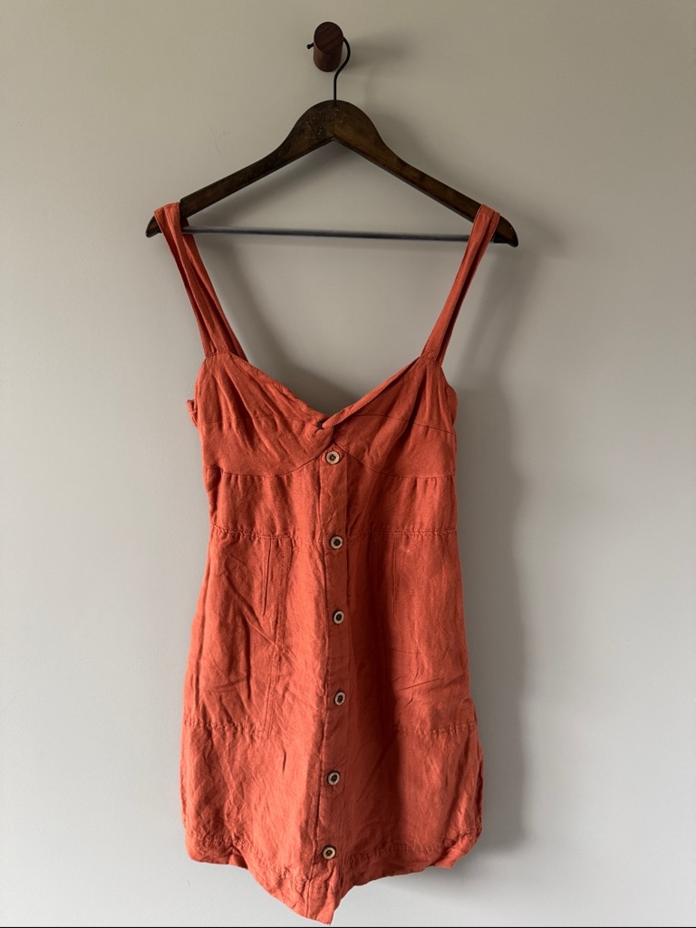 ANTHROPOLOGIE MAEVE BUTTON UP TANK DRESS BURNT ORANGE SIZE SMALL